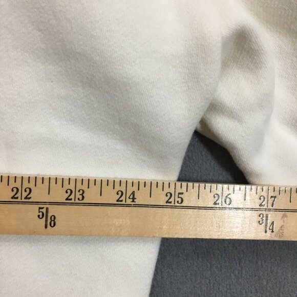 LAB STUDIO Womens Hoodie Size Large Kangaroo Pocket Ivory Fleece Lining - Picture 12 of 15